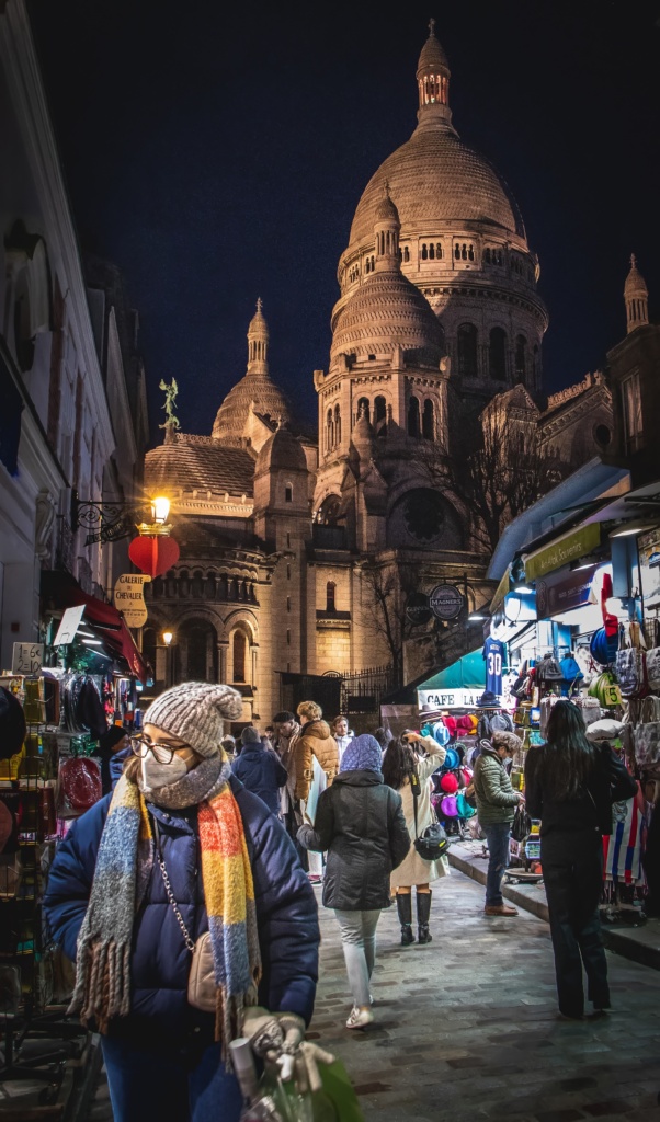 Sacre Coeur at night, Paris, Paul de Burger